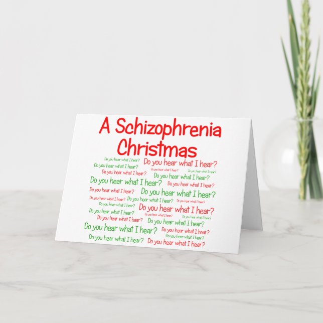 Tarjeta Festiva Navidades de esquizofrenia (Anverso)