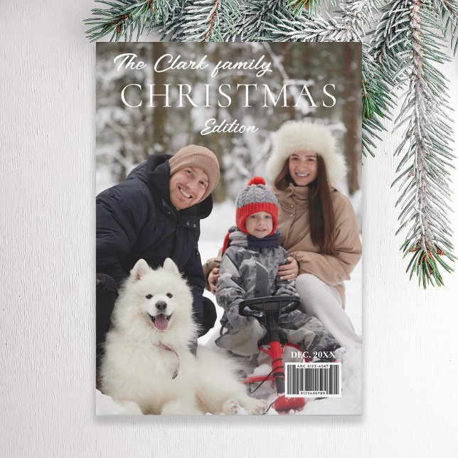 Tarjeta Festiva Navidades de estilo de portada de revista divertid (Subido por el creador)
