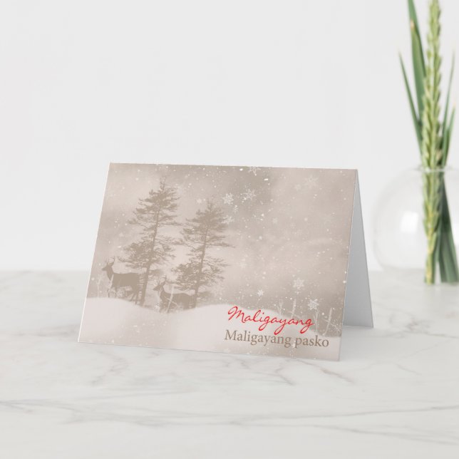 Tarjeta Festiva Navidades de estilo filipino Felices Fiestas (Anverso)