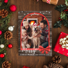 Tarjeta Festiva Navidades de estilo rústico de Wood Arch