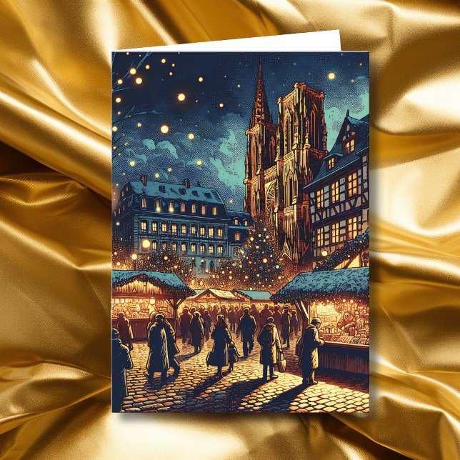 Tarjeta Festiva Navidades de Estrasburgo, Francia Joyeux Noël (Subido por el creador)