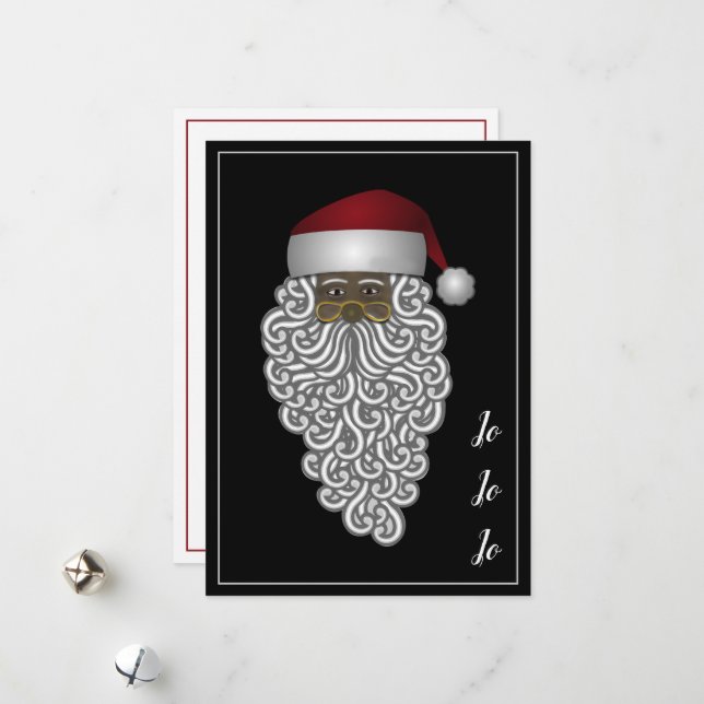 Tarjeta Festiva Navidades de Ethinc Latino Papa Noel personalizado (Anverso/Reverso In Situ)