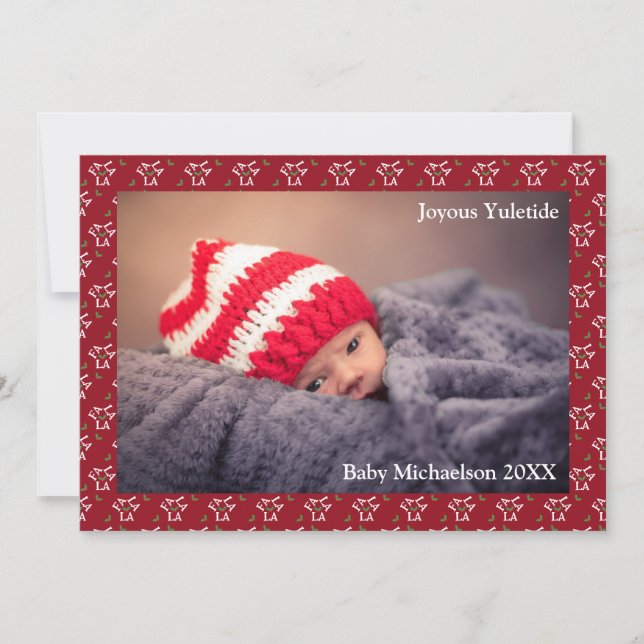 Tarjeta Festiva Navidades de Fa La Festive Holly (Anverso)