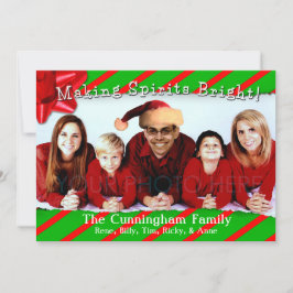 Tarjeta Festiva Navidades de familia de papel envuelto despedazado