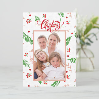 Tarjeta Festiva Navidades de Family Photo Holly