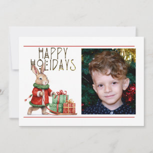 Tarjeta Festiva Navidades de FERIADAS FELICITAS por 1 foto RABBBIT
