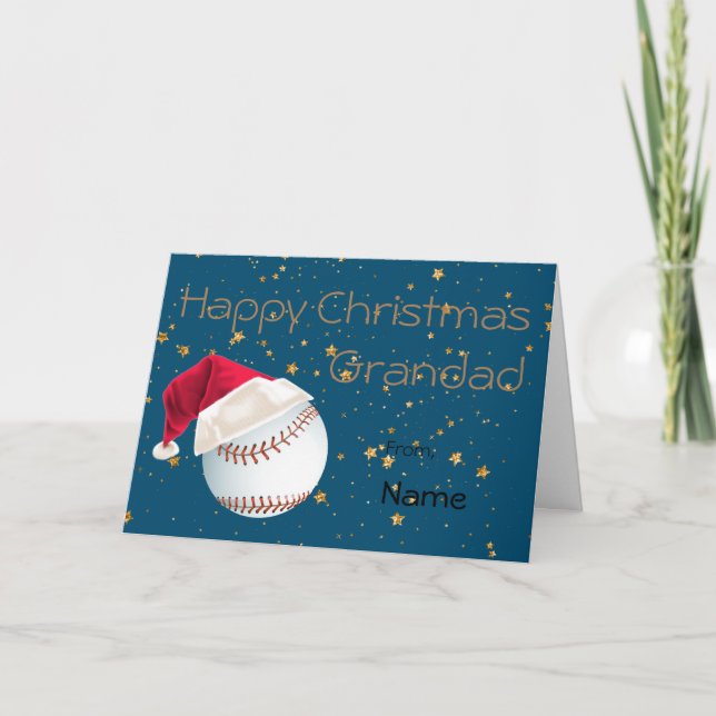 Tarjeta Festiva Navidades de feriado deportivo de Gran Béisbol  (Anverso)