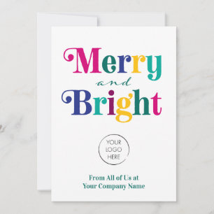Tarjeta Festiva Navidades de ferias y feriados brillantes con logo