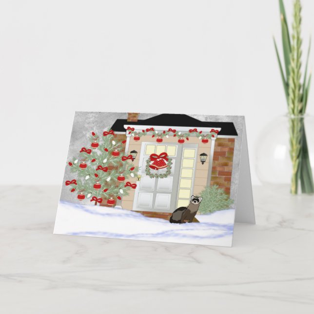 Tarjeta Festiva Navidades de Ferret (Anverso)
