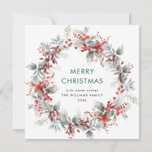 Tarjeta Festiva Navidades de Festividad de Holly Berry Mistletoe W