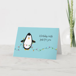Tarjeta Festiva Navidades de festividades en Pingüino saludan