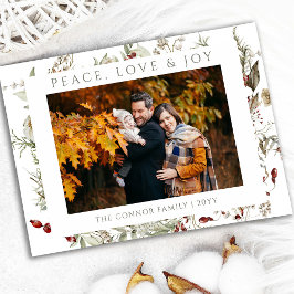 Tarjeta Festiva Navidades de flores silvestres adoran la foto de l