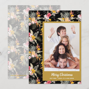 Tarjeta Festiva Navidades de flores tropicales