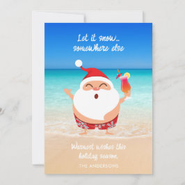 Tarjeta Festiva Navidades de Florida Beach Santa por el divertido 