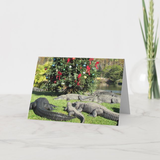 Tarjeta Festiva Navidades de Florida Gator (Anverso)