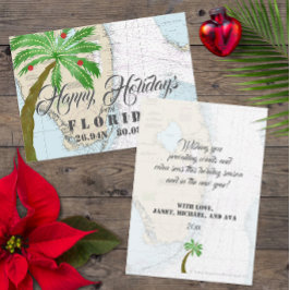 Tarjeta Festiva Navidades de Florida Vacaciones Tropicales