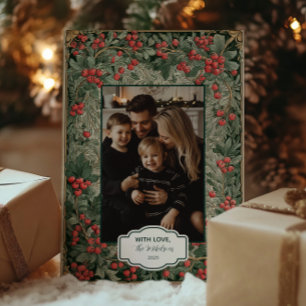Tarjeta Festiva Navidades de follaje botánico