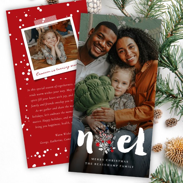 Tarjeta Festiva Navidades de follaje ruso Joyeux Noel escobillados (Subido por el creador)