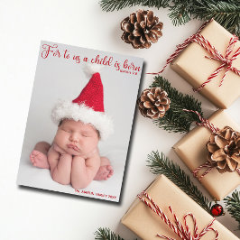 Tarjeta Festiva Navidades de foto de bebé religiosos Biblia contra