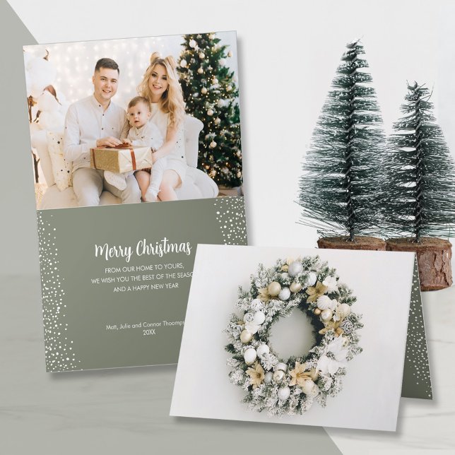 Tarjeta Festiva Navidades de foto pequeña doblada (Subido por el creador)