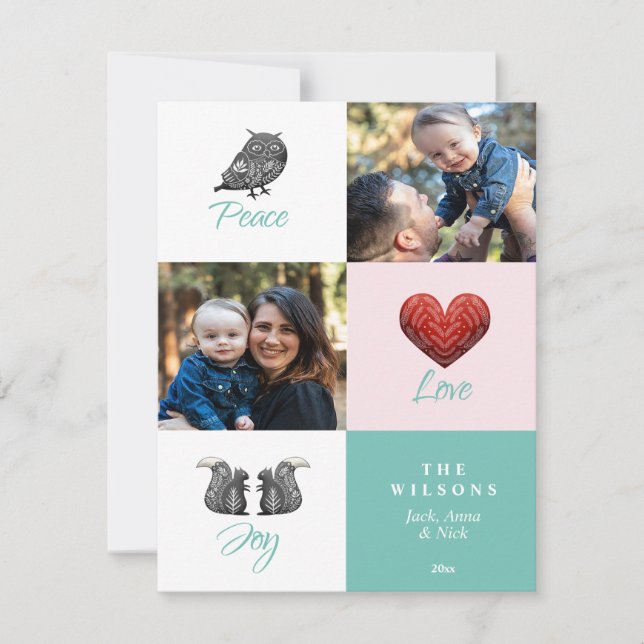 Tarjeta Festiva Navidades de fotografía baratos escandinavos moder (Anverso)