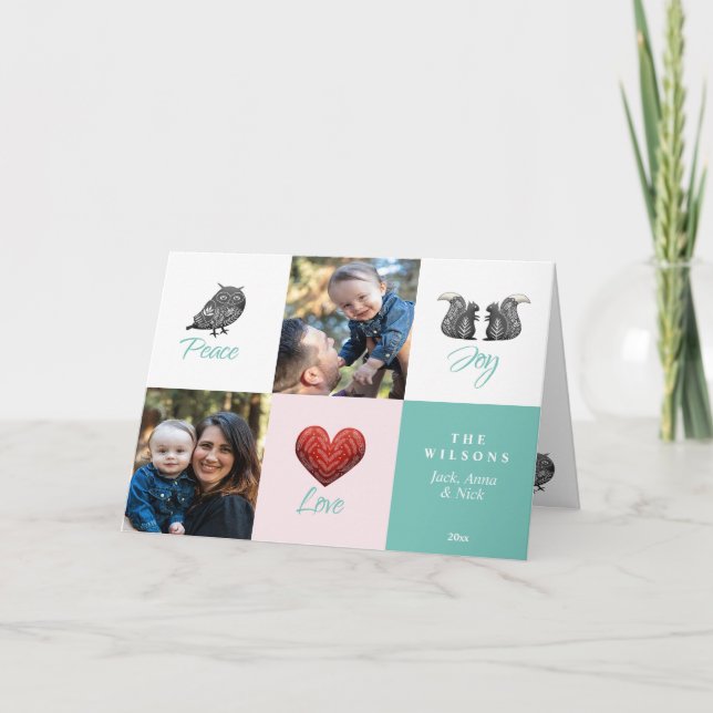 Tarjeta Festiva Navidades de fotografía baratos escandinavos moder (Anverso)