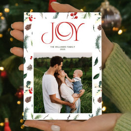 Tarjeta Festiva Navidades de fotografía botánica de la joya modern