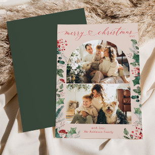 Tarjeta Festiva Navidades de fotografía botánica de Moda Boho Dust