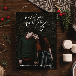 Tarjeta Festiva Navidades de fotografía casados y recién casados