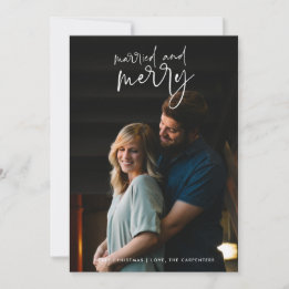 Tarjeta Festiva Navidades de fotografía casados y recién casados