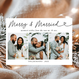 Tarjeta Festiva Navidades de fotografía casados y recién casados H