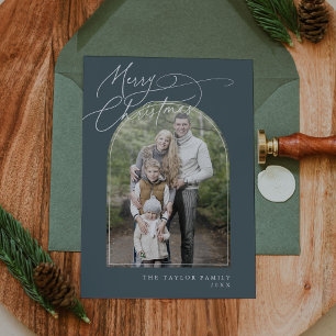 Tarjeta Festiva Navidades de fotografía clásicos de la familia DAR