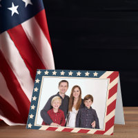 Navidades de fotografía con bandera estadounidense