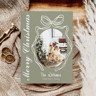 Tarjeta Festiva Navidades de fotografía con dibujos a mano de garr