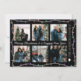 Tarjeta Festiva Navidades de fotografía con luces de neón brillant