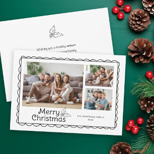 Tarjeta Festiva Navidades de fotografía con marco de cartón de vie