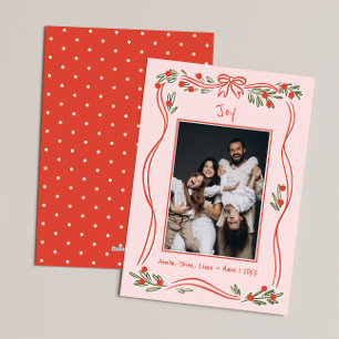 Tarjeta Festiva Navidades de fotografía con marco de doblado de co
