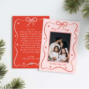 Tarjeta Festiva Navidades de fotografía con marco de doblado de co