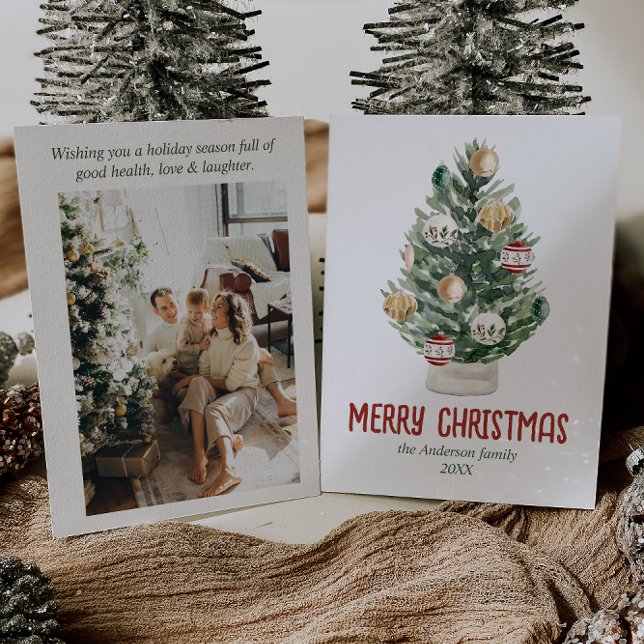 Tarjeta Festiva Navidades de fotografía de árbol de ornamentos ver (Subido por el creador)