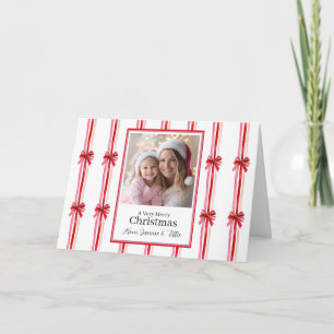 Tarjeta Festiva Navidades de fotografía de arcos rojos rosados