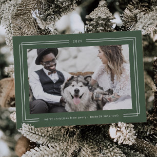 Tarjeta Festiva NAVIDADES de fotografía de AVERY Sage Green Framed