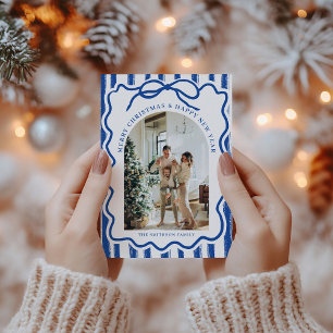 Tarjeta Festiva Navidades de fotografía de Bow Arch con escrúpulos