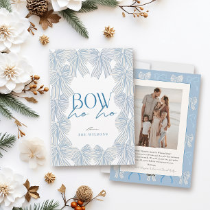 Tarjeta Festiva Navidades de fotografía de Bow Ho Blue Bows