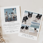 Tarjeta Festiva Navidades de fotografía de cachorro alegres y furi<br><div class="desc">Esta tarjeta de vacaciones para Navidades de fotografía nuevos y brillantes de moda es el saludo perfecto moderno de vacaciones para mostrar a tu nuevo perro. El diseño es sencillo y presenta una tipografía minimalista clásica en blanco y negro con un toque rústico de boho. Personalizable de cualquier color. Personalice...</div>