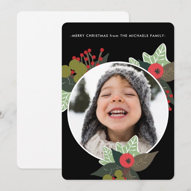 Tarjeta Festiva Navidades de fotografía de Círculo Botánico Festiv (Anverso / Reverso)