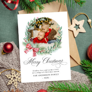 Tarjeta Festiva Navidades de fotografía de color de agua moderna W