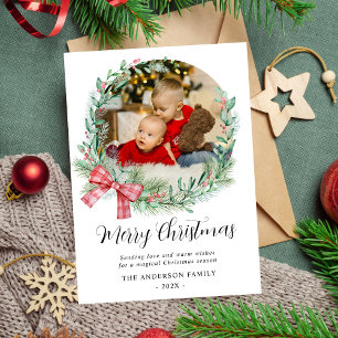 Tarjeta Festiva Navidades de fotografía de color de agua moderna W