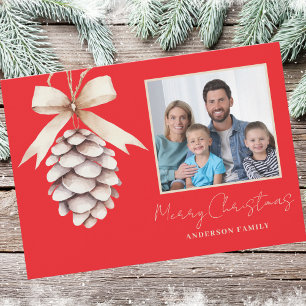 Tarjeta Festiva Navidades de fotografía de color rosa rosado