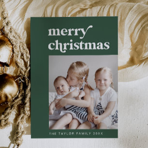 Tarjeta Festiva NAVIDADES de fotografía de cosecha de la familia E