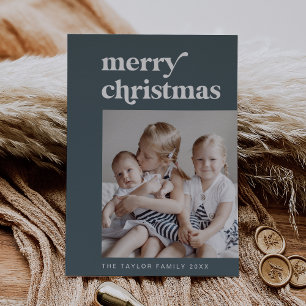 Tarjeta Festiva NAVIDADES de fotografía de cosecha de la familia E